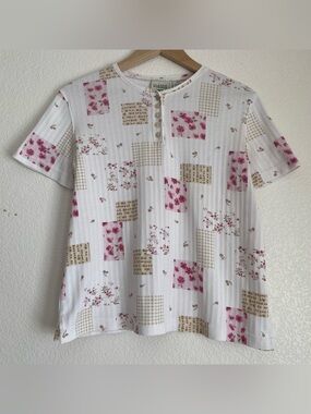 Vintage cottage patchwork boxy t-shirt